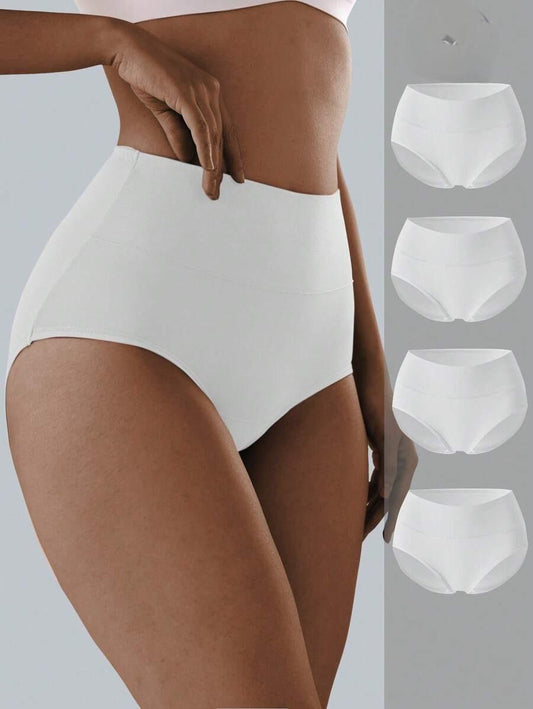 4er Pack High-Waist Baumwoll Unterwäsche