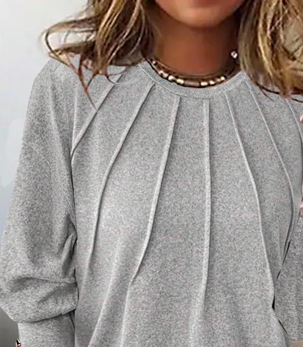 Grauakzent Langarmshirt