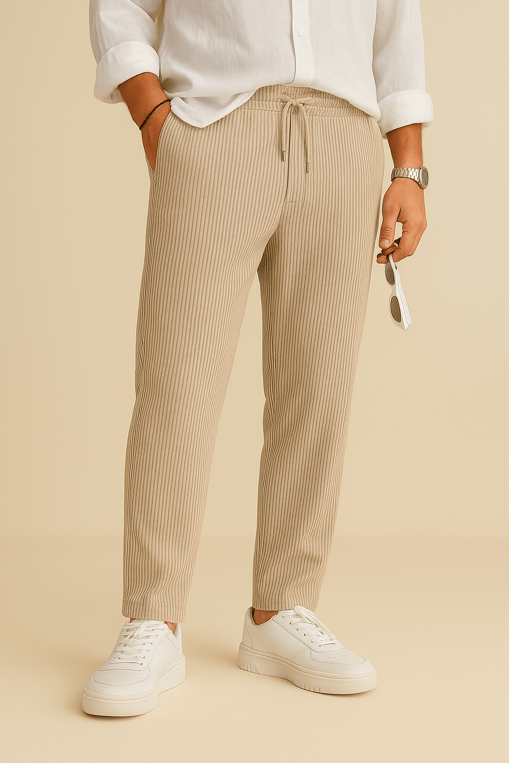 HERBERGER | Herren Hose Jim mit weichem Griff, weiter Form und bequemem Bund
