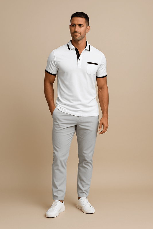 HERBERGER | Herren Poloshirt mit Besatz für Sommer und Büro
