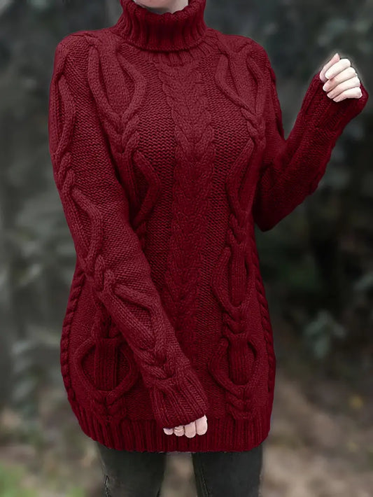 Narda™ Damen Rollkragen Kleid