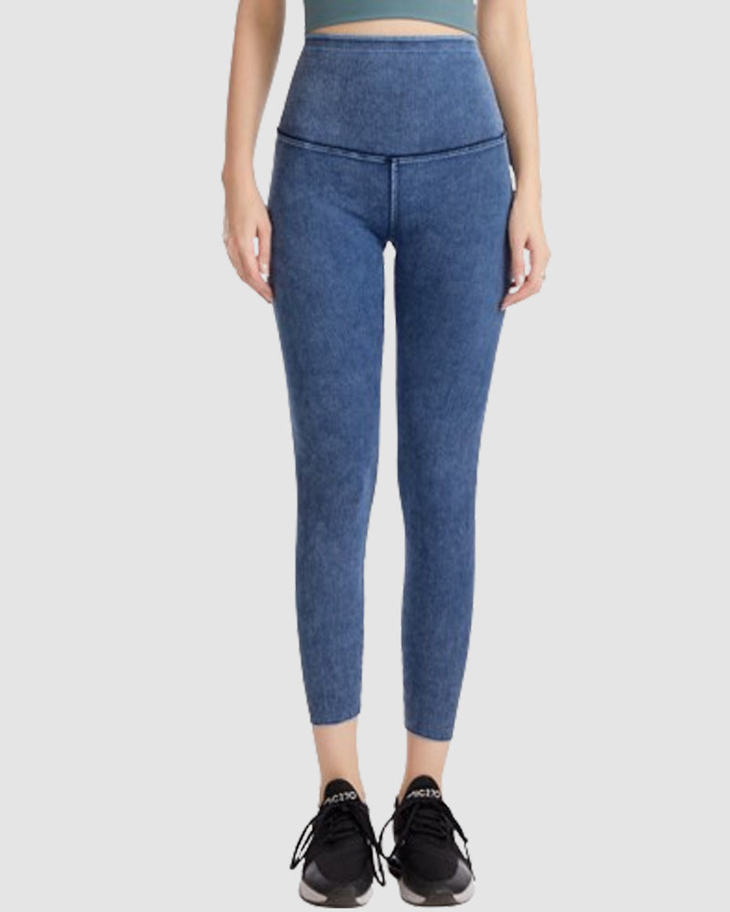 Denim Leggings mit Hoher Taille