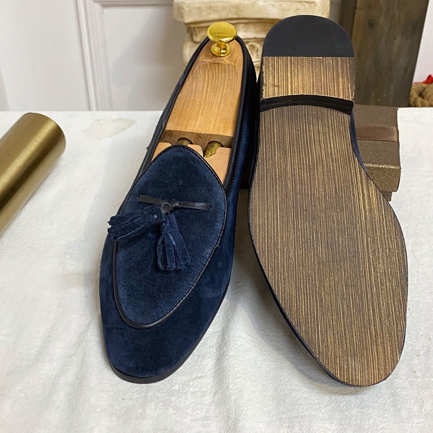 Monte-Carlo Yacht Loafers aus Wildleder mit Quasten