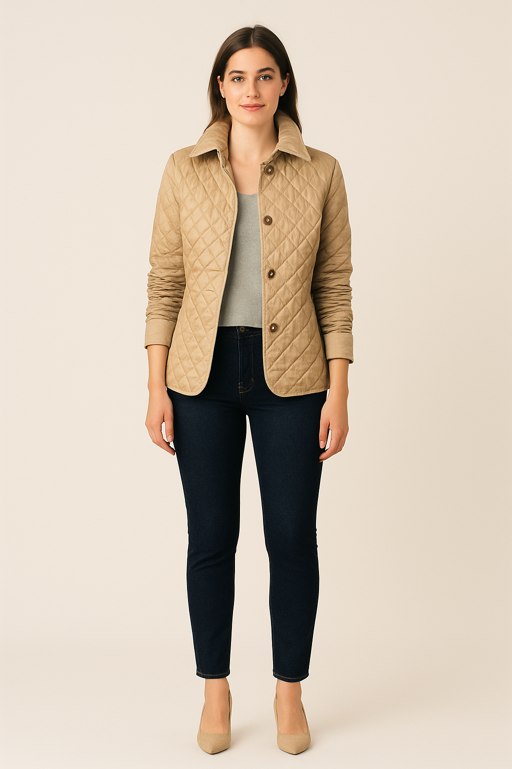 HERBERGER | Damen Mantel gesteppt mit Knöpfen für die Übergangszeit