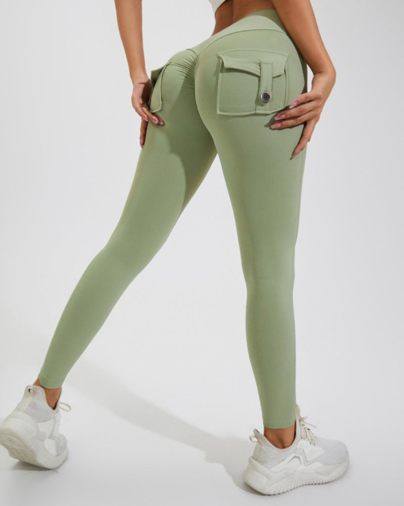 Fitness Leggings mit Cargo Taschen