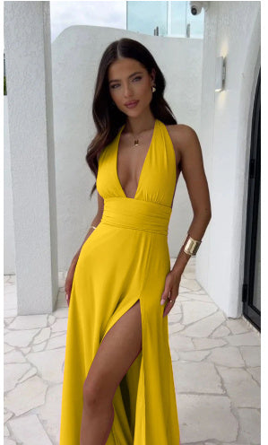Rückenfreies Schlitzkleid